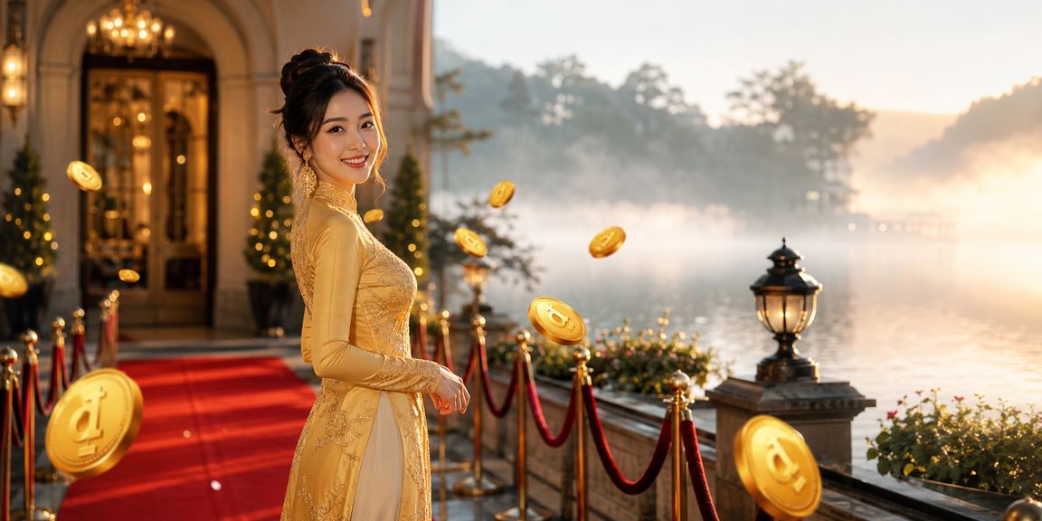 Người dùng nhận rebate và bonus tại Đà Lạt mặc áo dài truyền thống